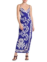Printed Cami Midi-Slipdress