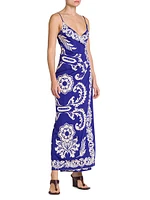Printed Cami Midi-Slipdress