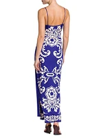Printed Cami Midi-Slipdress