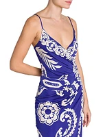 Printed Cami Midi-Slipdress