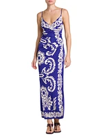 Printed Cami Midi-Slipdress