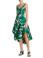 Floral Cotton Tiered Midi-Dress
