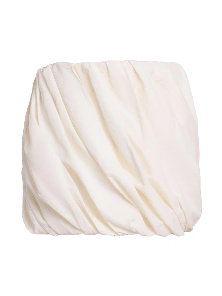 Linen-Cotton Rolled-Hem Miniskirt