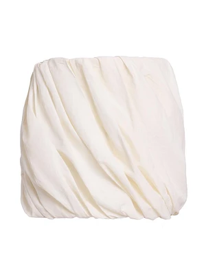 Linen-Cotton Rolled-Hem Miniskirt