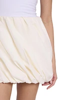 Linen-Cotton Rolled-Hem Miniskirt