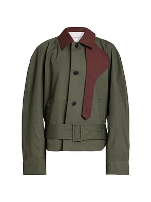 Cotton Belted Blouson Jacket