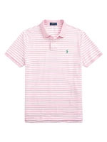 Custom-Slim-Fit Striped Mesh Polo Shirt