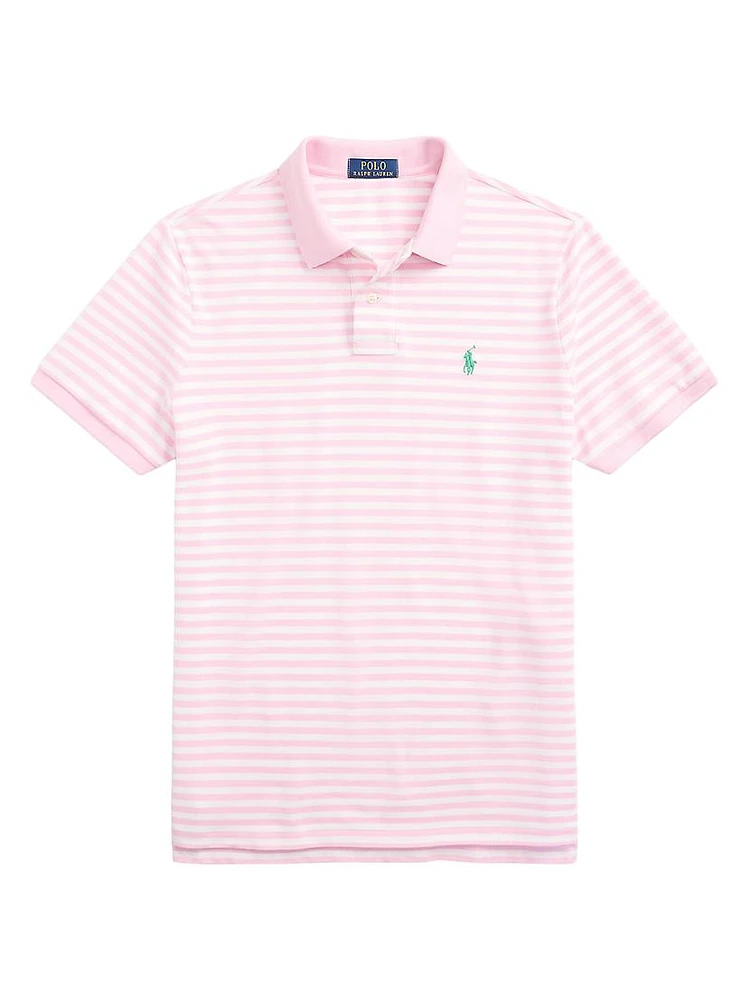 Classic-Fit Striped Mesh Polo Shirt