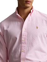 Logo-Embroidered Striped Cotton Oxford Shirt