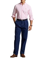 Logo-Embroidered Striped Cotton Oxford Shirt