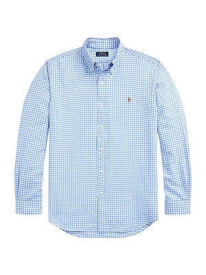 Logo-Embroidered Gingham Cotton Oxford Shirt