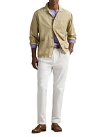Logo-Embroidered Linen-Cotton Overshirt