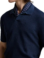 Mesh-Knit Linen Short-Sleeve Sweater