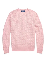 Cable-Knit Cotton Crewneck Sweater