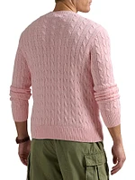 Cable-Knit Cotton Crewneck Sweater