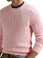 Cable-Knit Cotton Crewneck Sweater