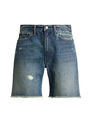 Straight-Leg Denim Shorts