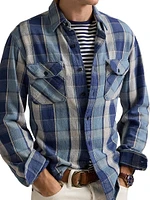 Classic-Fit Plaid Flannel Workshirt