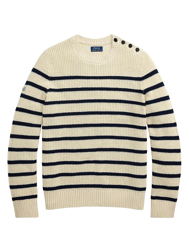 Striped Cotton-Linen Sweater