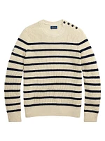 Striped Cotton-Linen Sweater