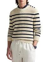 Striped Cotton-Linen Sweater