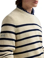 Striped Cotton-Linen Sweater