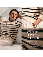 Striped Cotton-Linen Sweater