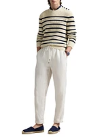Striped Cotton-Linen Sweater