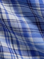 Classic-Fit Plaid Linen Shirt