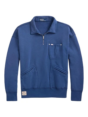 Vintage Fit Fleece Half-Zip Collared Sweatshirt