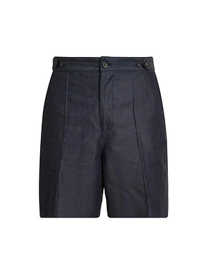 Seam-Front Denim Shorts