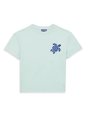 Little Boy's & Turtle Chain Embroidered T-Shirt