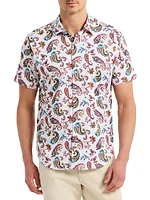 Tangier Paisley Stretch-Cotton Short-Sleeve Shirt