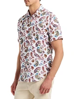 Tangier Paisley Stretch-Cotton Short-Sleeve Shirt