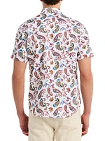 Tangier Paisley Stretch-Cotton Short-Sleeve Shirt