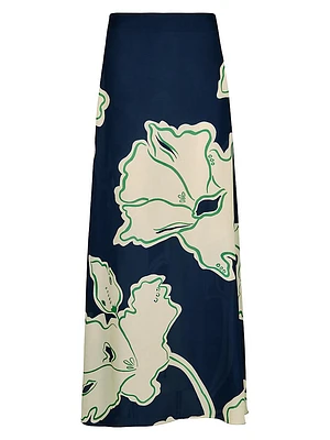 Magia Floral Silk Maxi Skirt