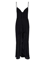 Iluminating Ruffled Silk Tie-Front Top