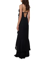 Iluminating Ruffled Silk Tie-Front Top