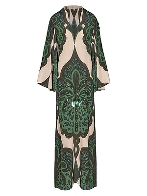 Landscapes Sequin-Embellished Silk Maxi Dress