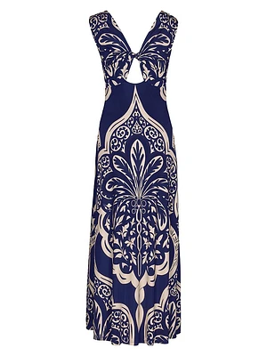 Voyage Twist-Front Cut-Out Maxi Dress