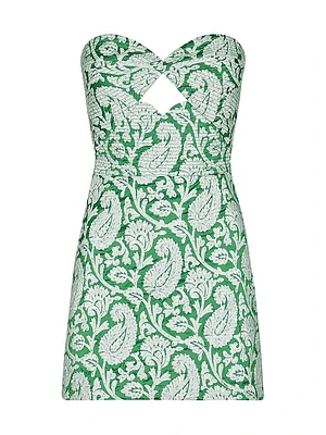 Festive Song Paisley Cut-Out Sweetheart Minidress