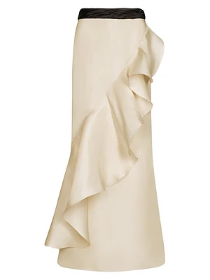 Sevillana Ruffled Silk Maxi Skirt