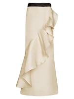 Sevillana Ruffled Silk Maxi Skirt