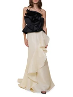 Sevillana Ruffled Silk Maxi Skirt