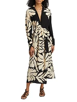 Dream Flowers Silk Midi-Dress