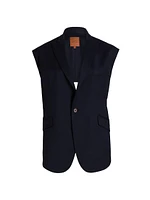 Missing Blazer Back Cut-Out Cap-Sleeve