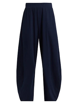 Off Duty Cotton Barrel-Leg Trousers
