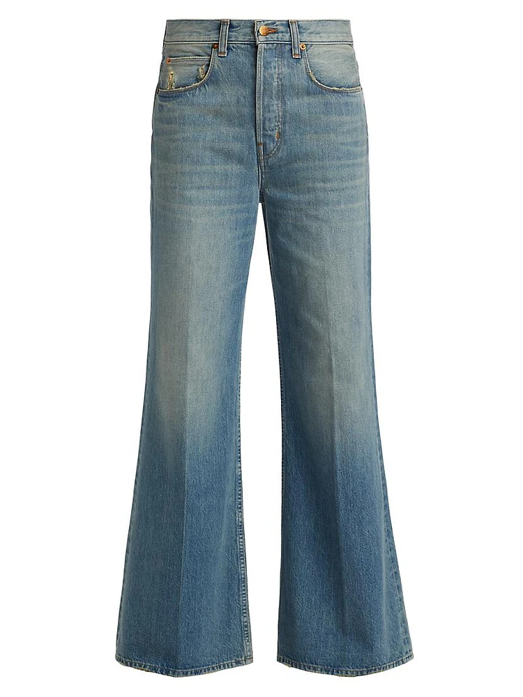 Lax Mid-Rise Wide-Leg Jeans