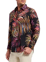 Acai Printed Cotton Button-Front Shirt