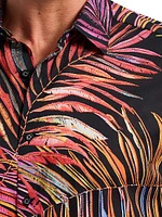 Acai Printed Cotton Button-Front Shirt